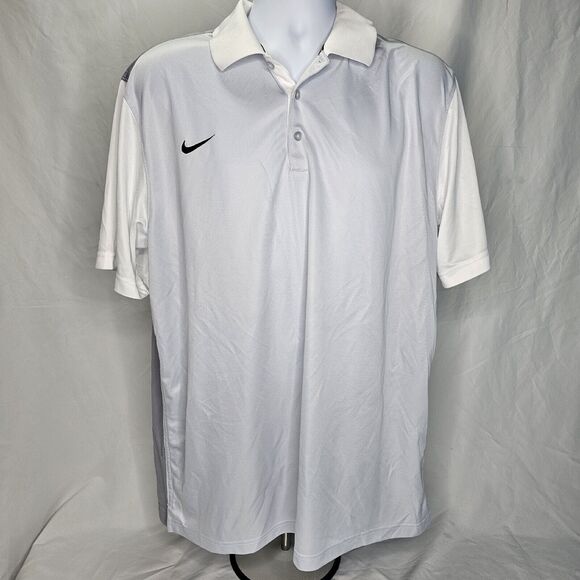 NWT Nike Men's Pre-Season Polo Shirt 747988 123 White Pure Platinum Size XL - Picture 1 of 2